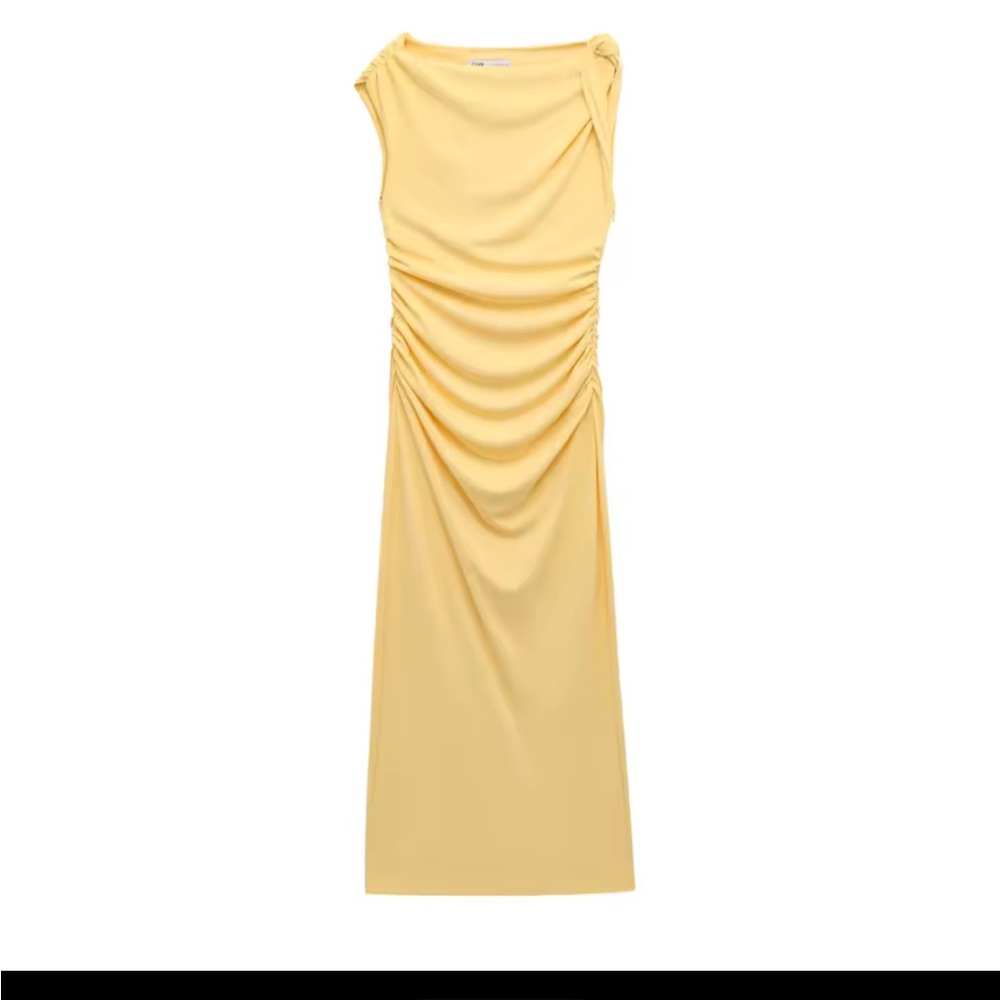 Chic Asymmetrical Yellow Dress